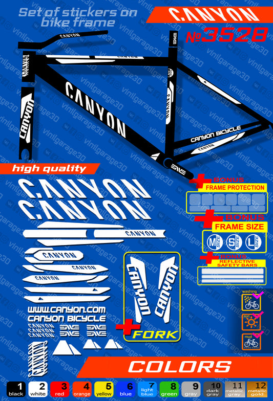 CANYON bike stickers set +fork.  All colors are available