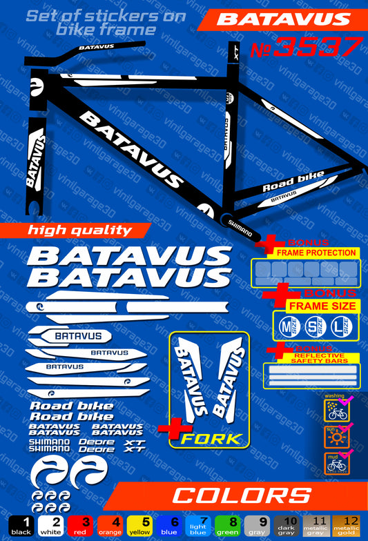 BATAVUS bike stickers set +fork.  All colors are available