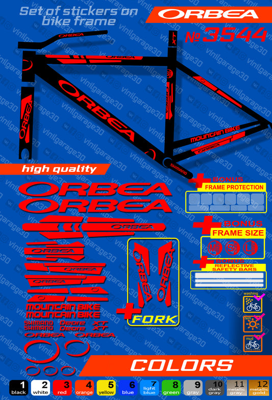 ORBEA bike stickers set +fork.  All colors are available