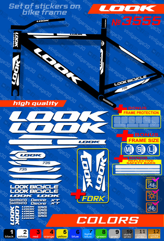 LOOK bike stickers set +fork.  All colors are available