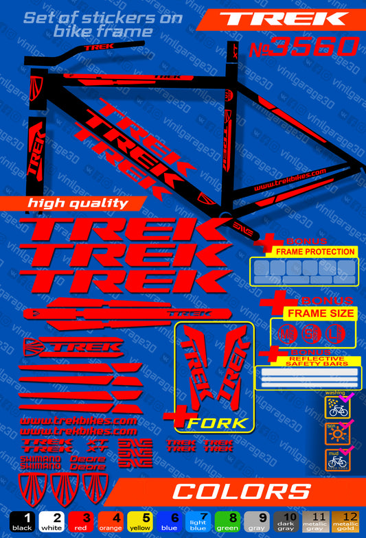 TREK bike stickers set +fork.  All colors are available