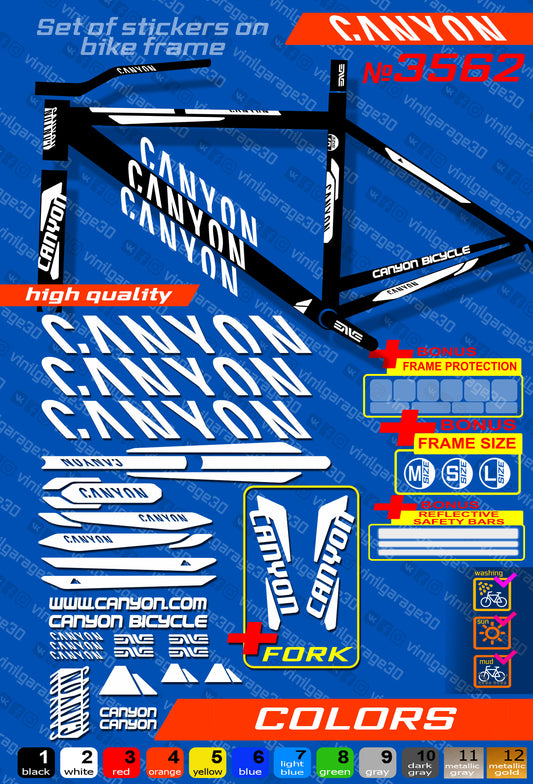 CANYON bike stickers set +fork.  All colors are available