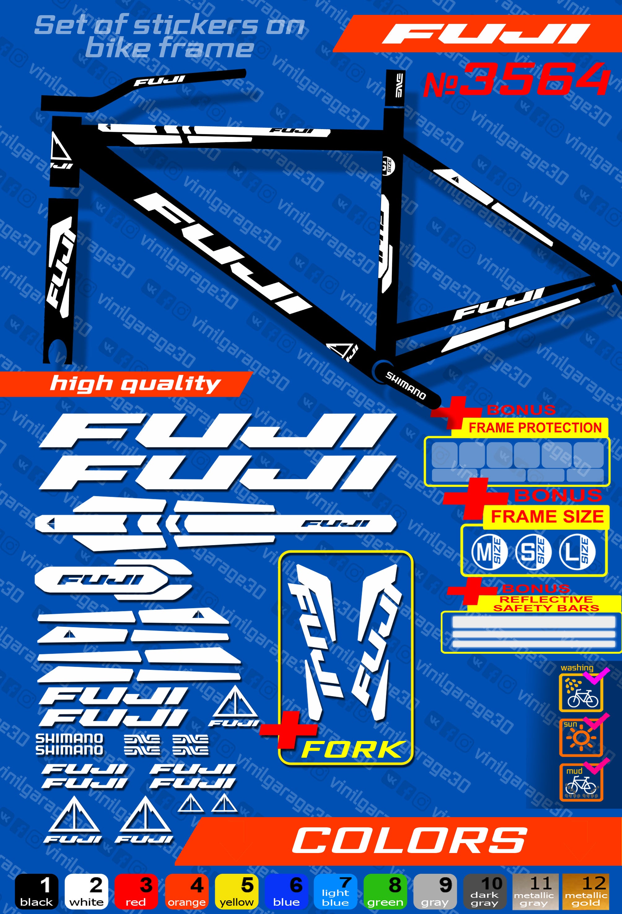 Fuji bike store stickers