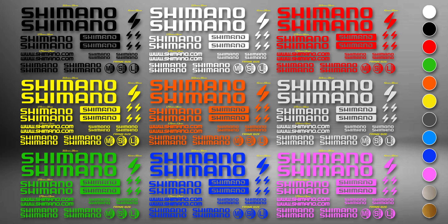 SHIMANO bike stickers set +fork.  All colors are available