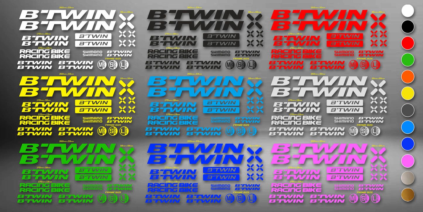 B'TWIN bike stickers set +fork.  All colors are available