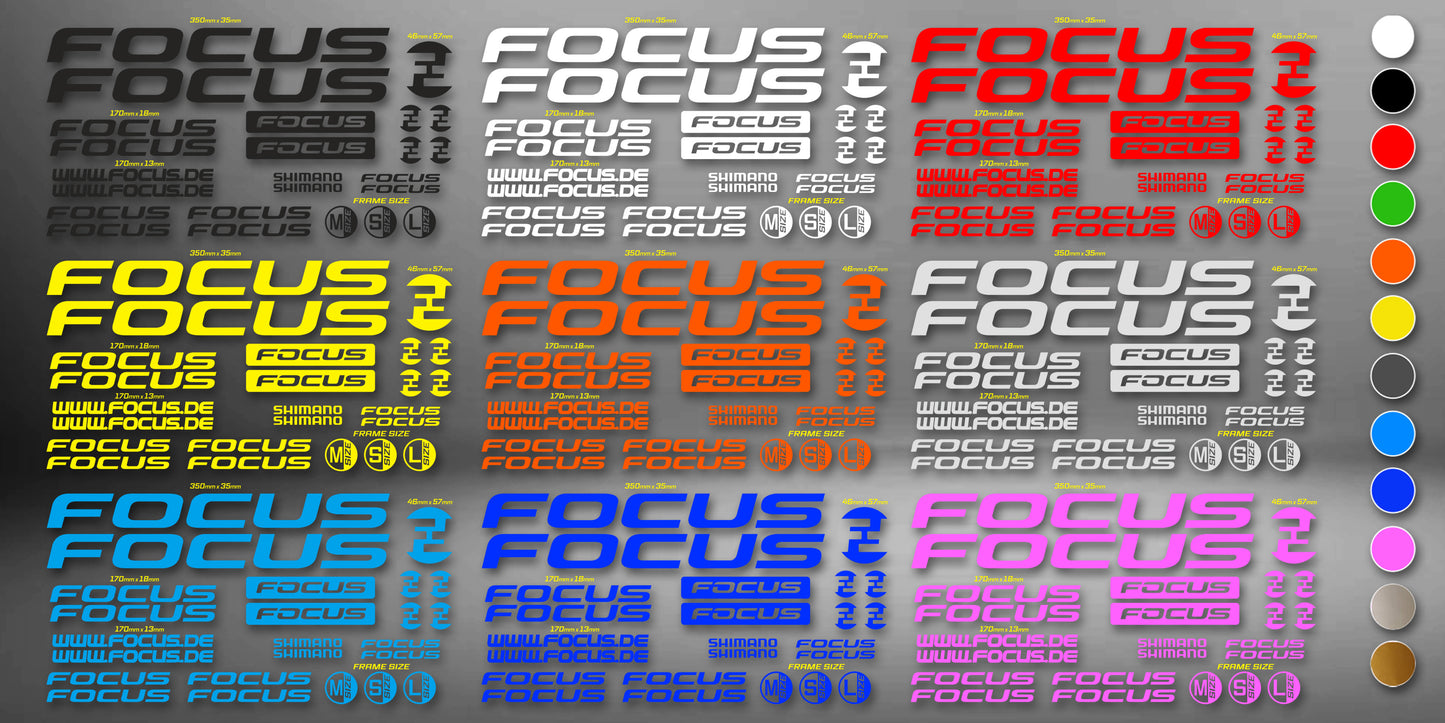 FOCUS bike stickers set +fork.  All colors are available