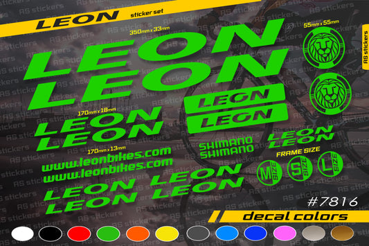 LEON bike stickers set +fork.  All colors are available