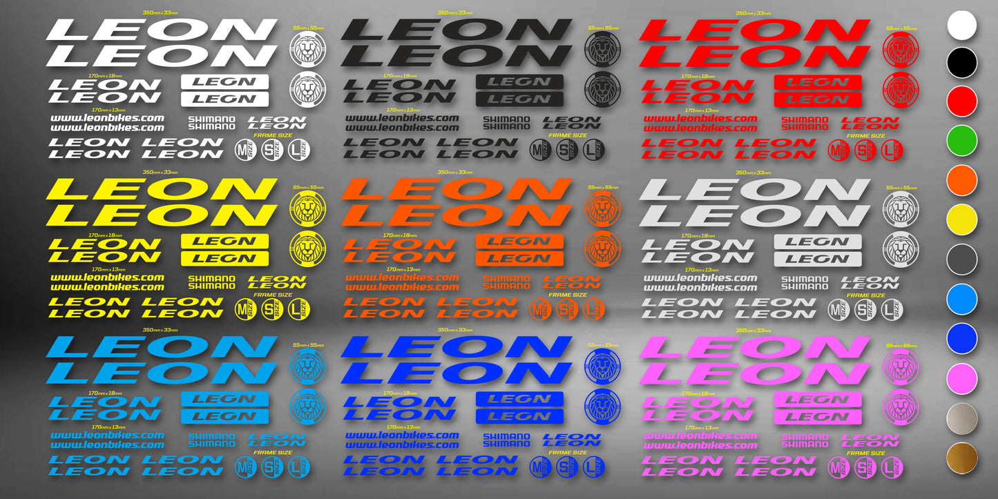 LEON bike stickers set +fork.  All colors are available