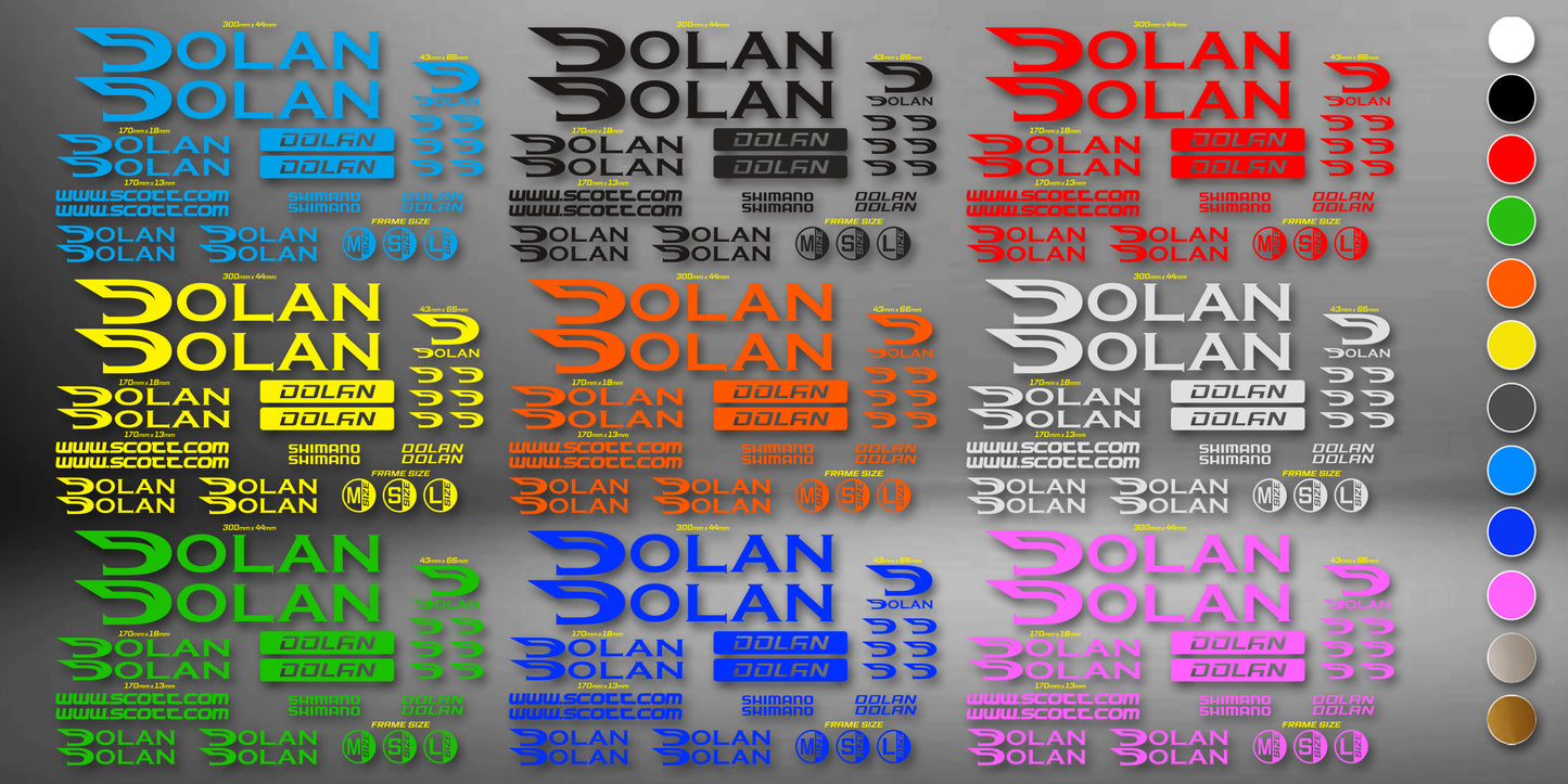 DOLAN bike stickers set +fork.  All colors are available