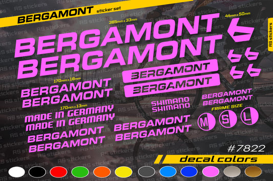 BERGAMONT bike stickers set +fork.  All colors are available