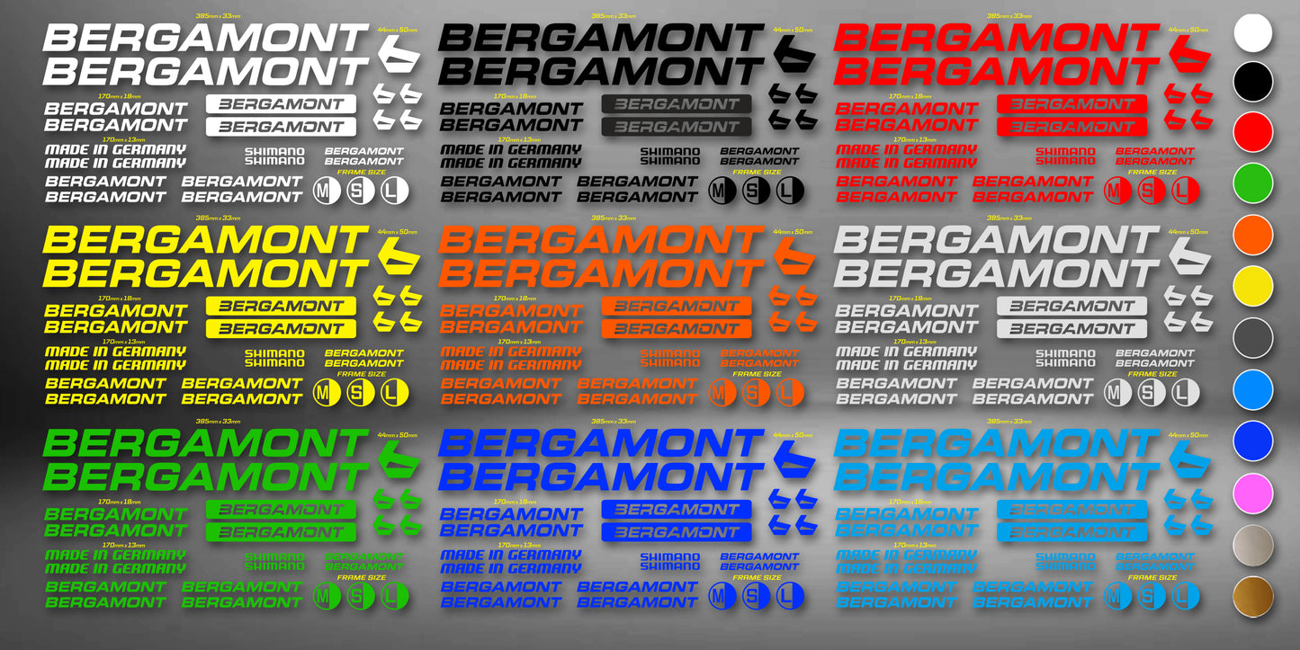 BERGAMONT bike stickers set +fork.  All colors are available