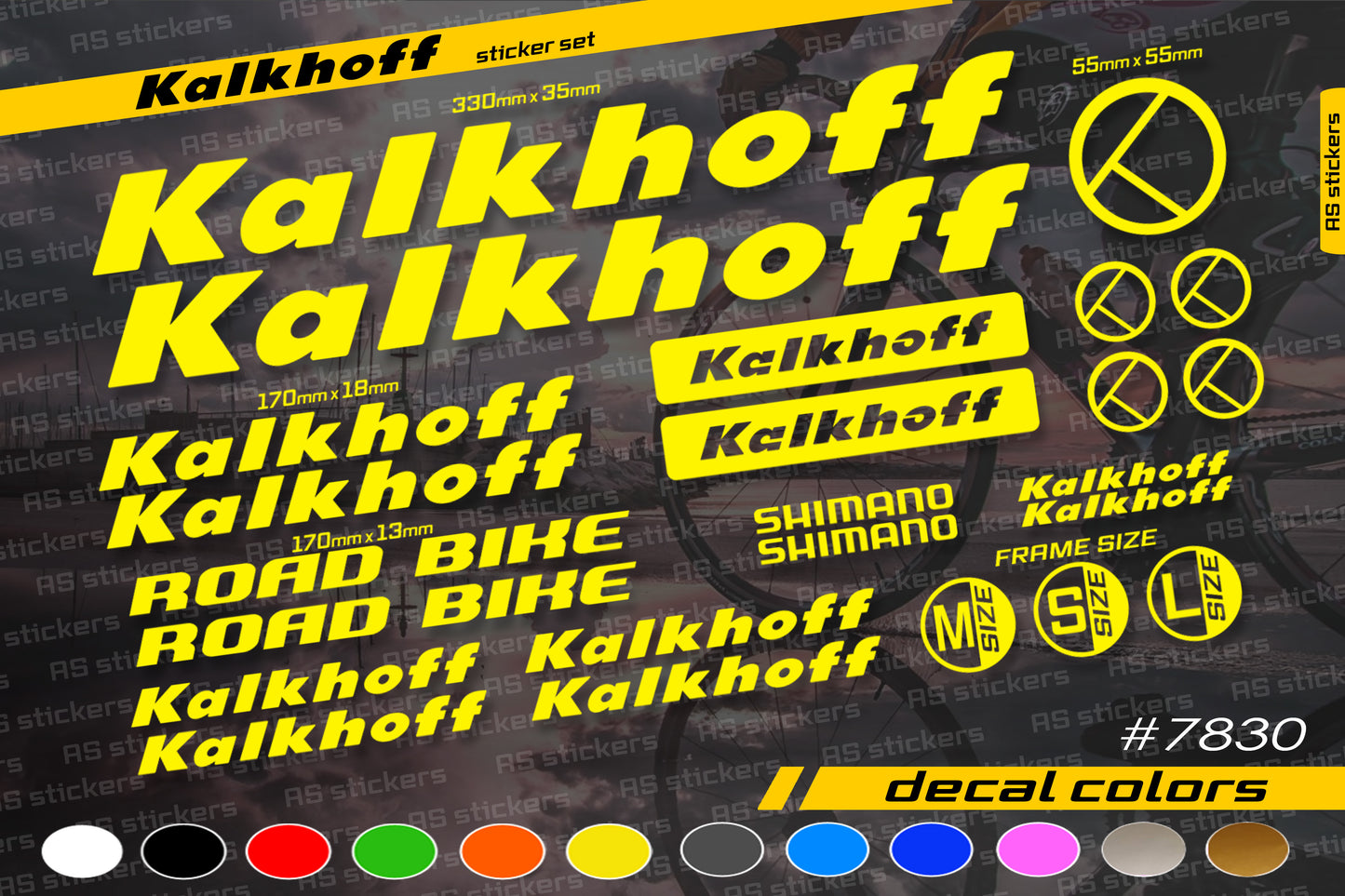 KALKHOFF bike stickers set +fork.  All colors are available