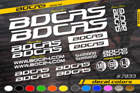 BOCAS bike stickers set +fork.  All colors are available