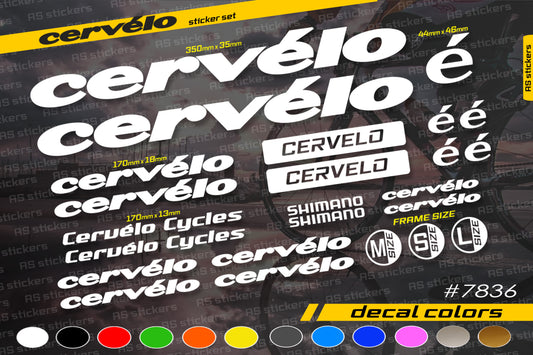 CERVELO bike stickers set +fork.  All colors are available