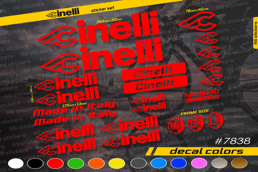 CINELLI bike stickers set +fork.  All colors are available