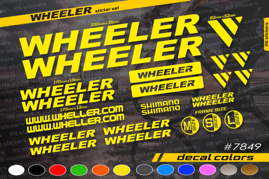 WHELLER bike stickers set +fork.  All colors are available