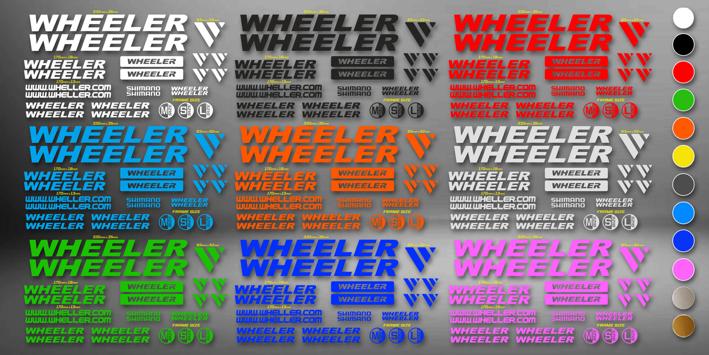 WHELLER bike stickers set +fork.  All colors are available