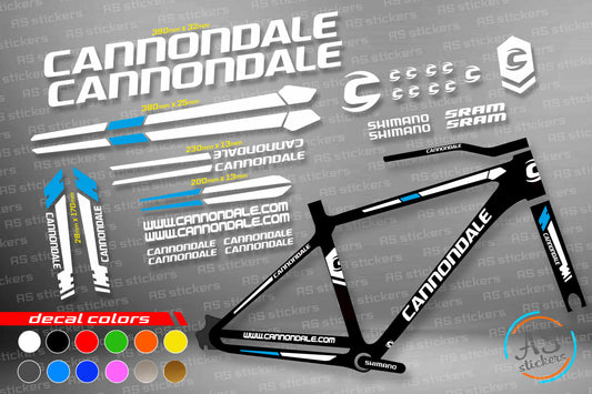 CANNONDALE bike stickers set +fork.  All colors are available