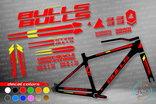 BULLS bike stickers set +fork.  All colors are available