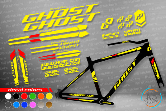 GHOST bike stickers set +fork.  All colors are available