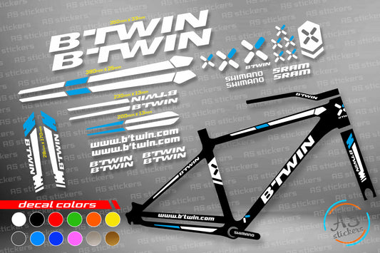 B'TWIN bike stickers set +fork.  All colors are available