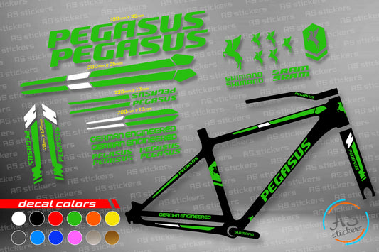 PEGASUS bike stickers set +fork.  All colors are available