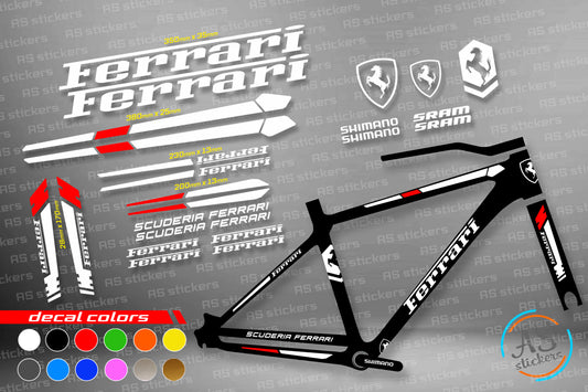 FERRARI bike stickers set +fork.  All colors are available