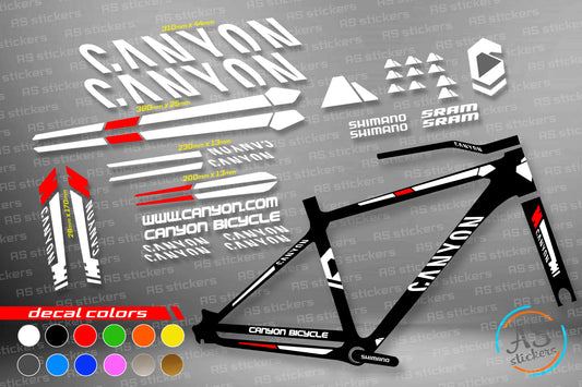 CANYON bike stickers set +fork.  All colors are available