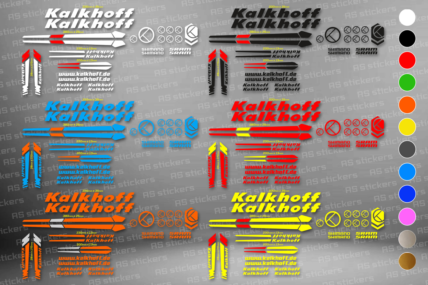 KALKHOFF bike stickers set +fork.  All colors are available