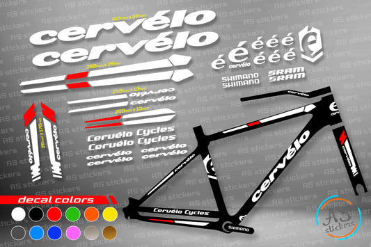 CERVELO bike stickers set +fork.  All colors are available