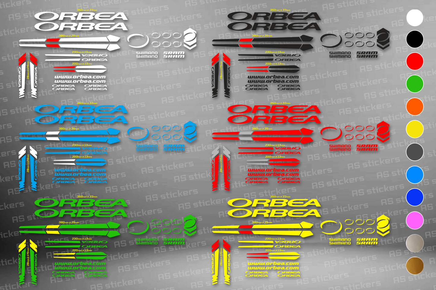 ORBEA bike stickers set +fork.  All colors are available