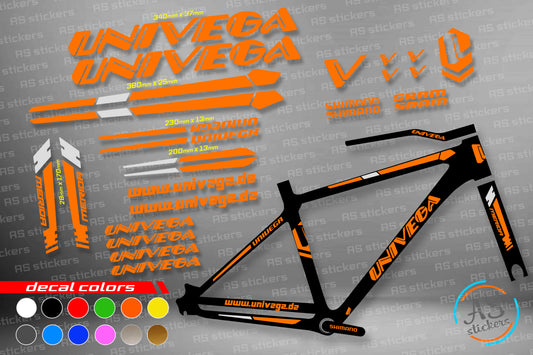 UNIVEGA bike stickers set +fork.  All colors are available