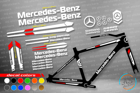 MERCEDES-BENZ bike stickers set +fork.  All colors are available