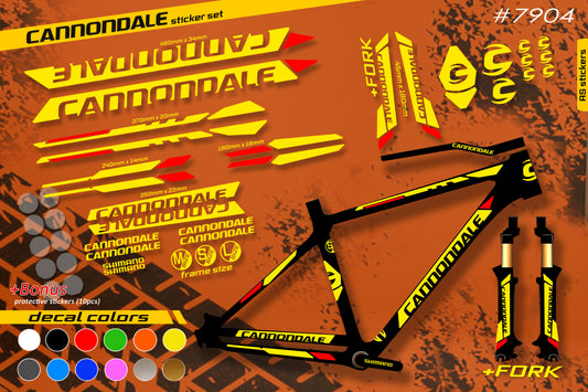 CANNONDALE bike stickers set +fork.  All colors are available