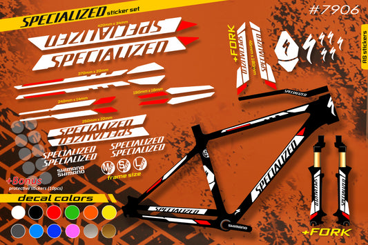 SPECIALIZED bike stickers set +fork.  All colors are available