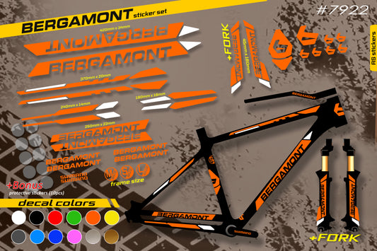 BERGAMONT bike stickers set +fork.  All colors are available