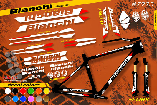 BIANCHI bike stickers set +fork.  All colors are available