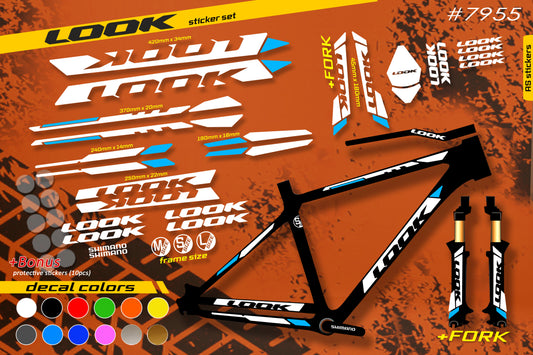 LOOK bike stickers set +fork.  All colors are available