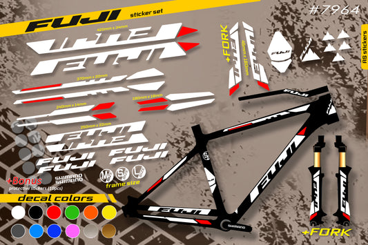 FUJI bike stickers set +fork.  All colors are available