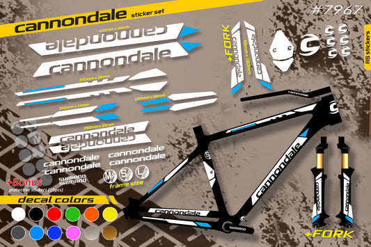 CANNONDALE bike stickers set +fork.  All colors are available